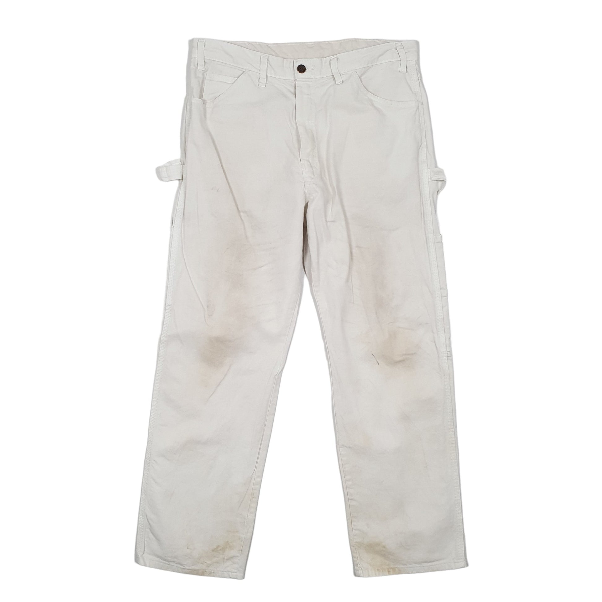 Mens Dickies White Carpenter Trousers W34 L29 White