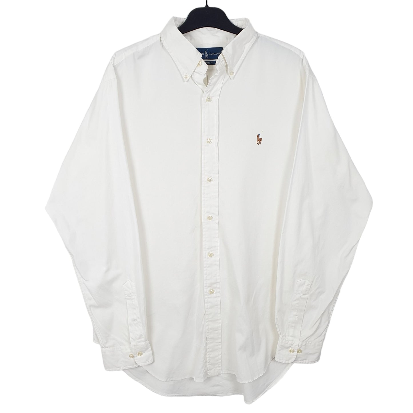 Mens White Ralph Lauren Oxford Long Sleeve Shirt