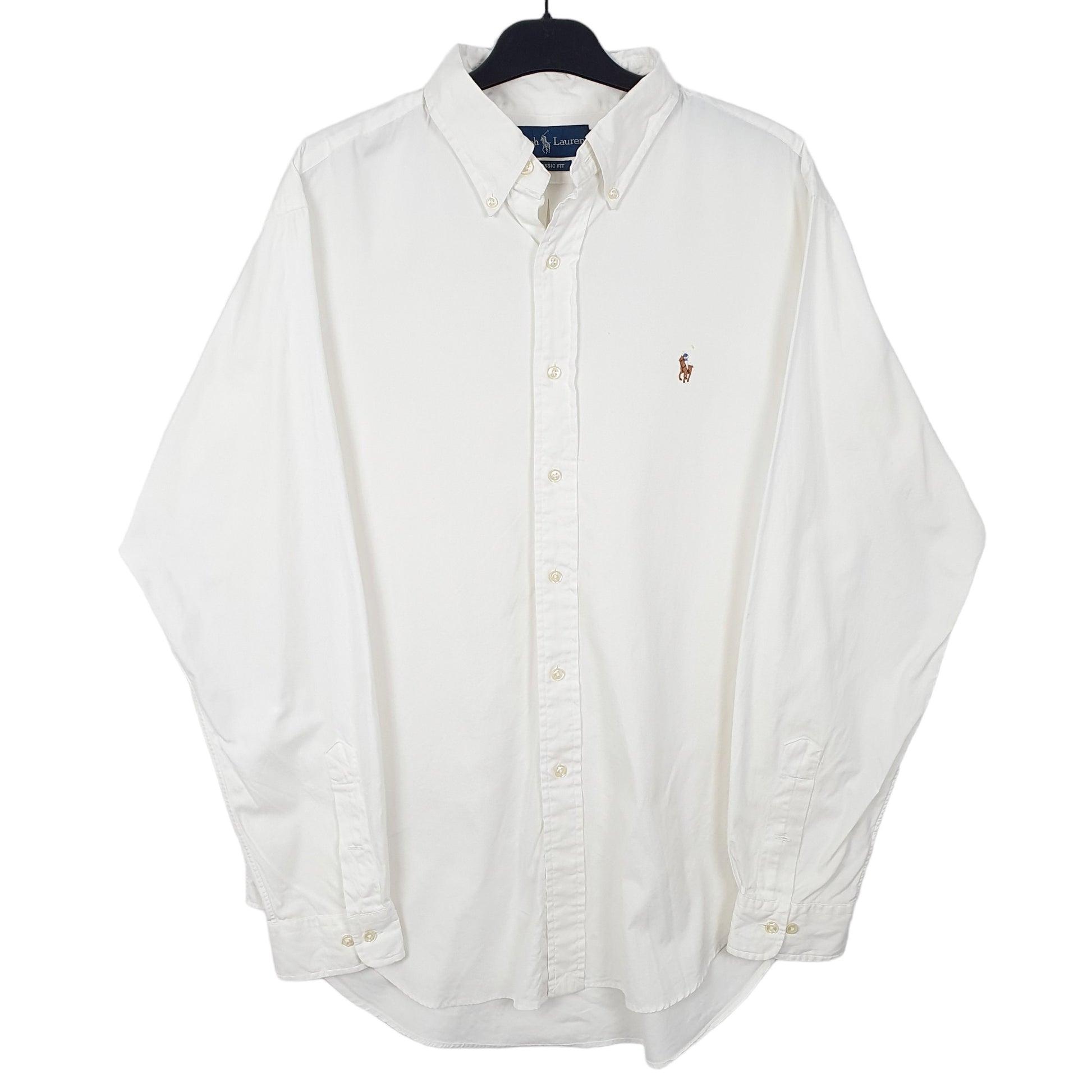 Mens White Ralph Lauren Oxford Long Sleeve Shirt
