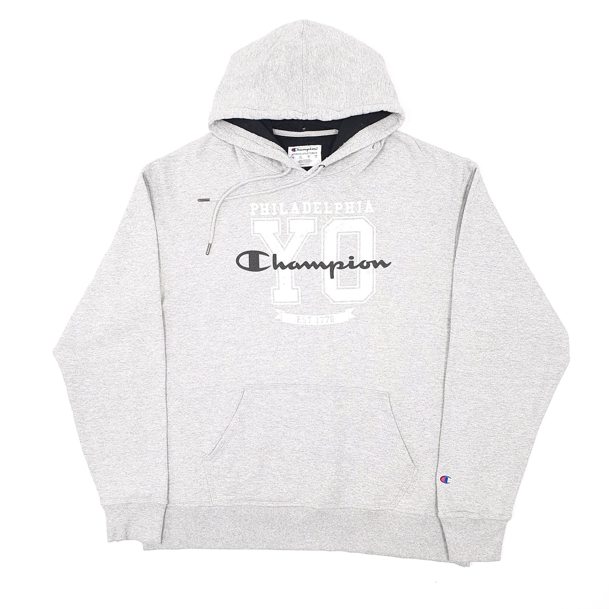 Mens Grey Champion USA College Philadelphia Hoodie Jumper