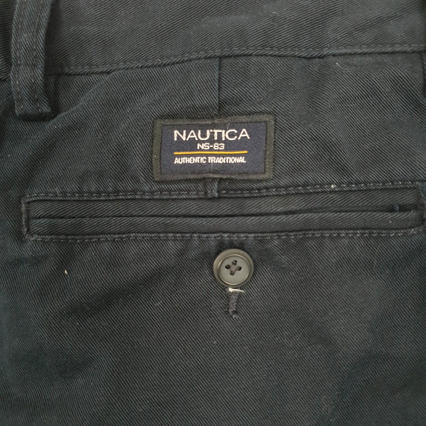 Nautica Pleated Rigger Navy Chino Shorts W35 Navy