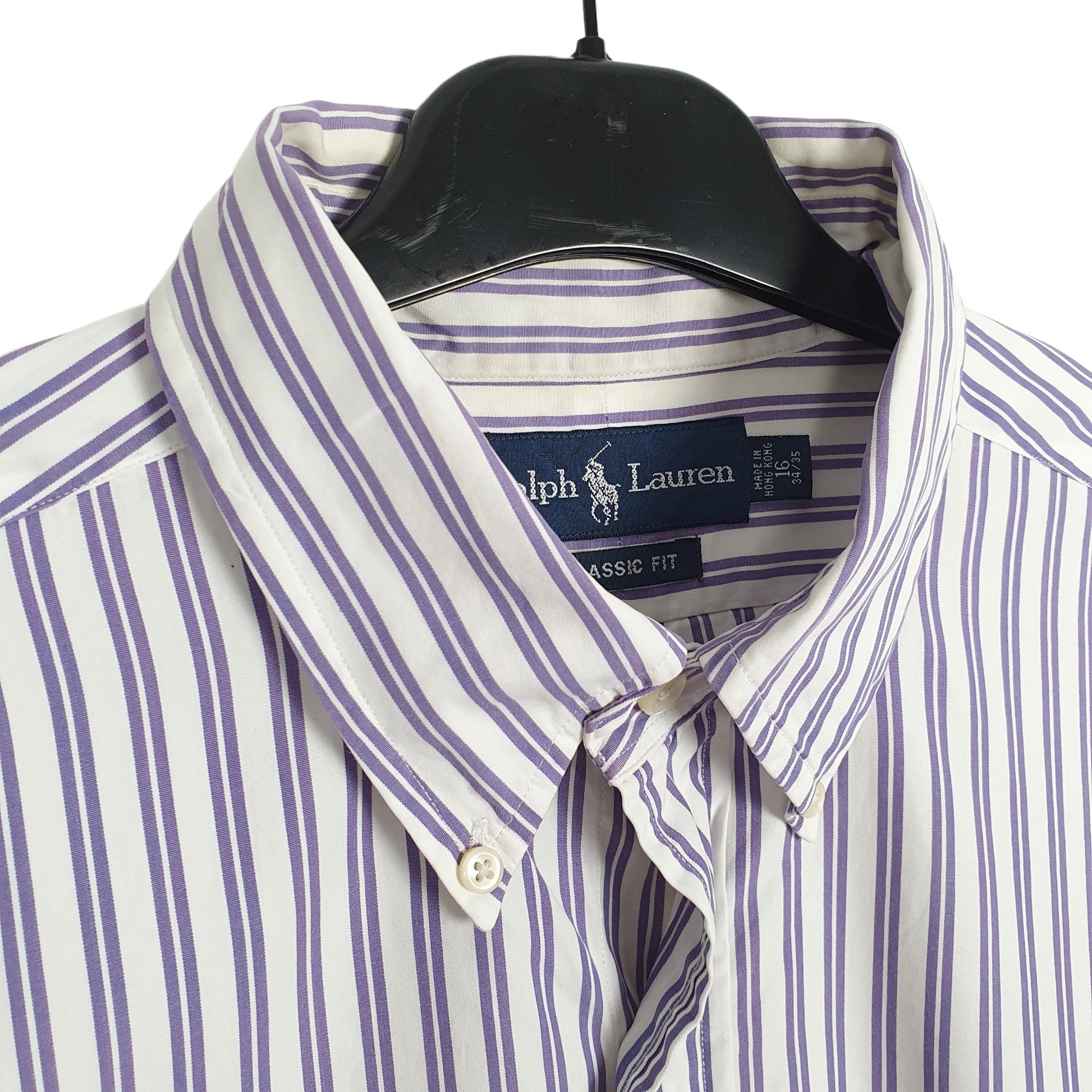 Ralph Lauren Long Sleeve Classic Fit Pinstripe Shirt Purple