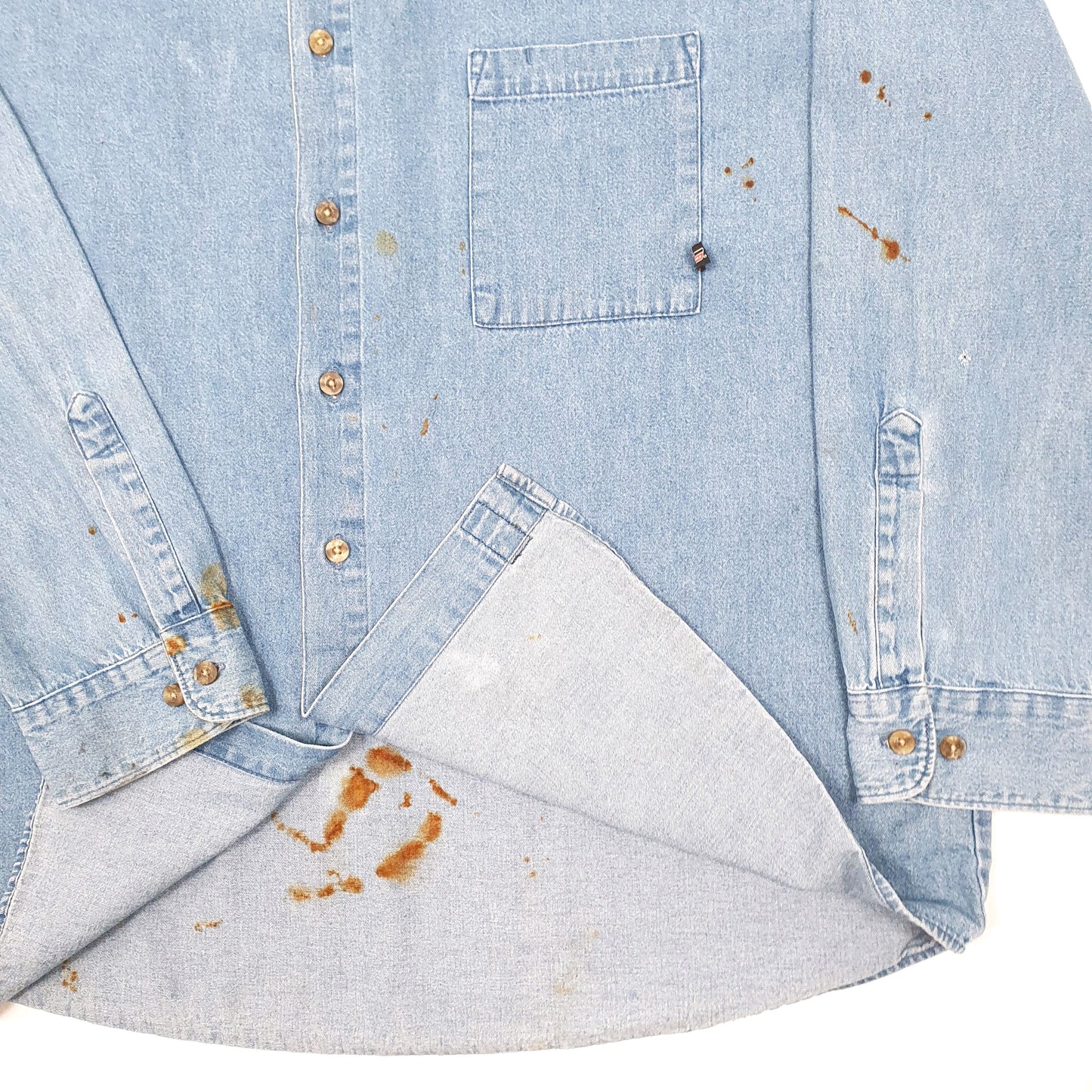 Mens Blue Dickies Denim Workwear Shacket Long Sleeve Shirt