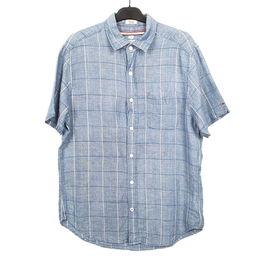 Tommy Hilfiger Short Sleeve Regular Fit Check Shirt Blue