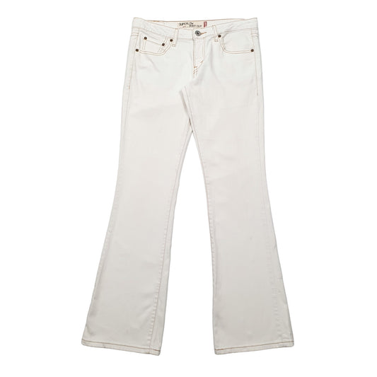 Levis Superlow Bootcut Bootcut Fit Jeans UK8 White