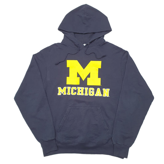 Mens Navy Champion Michigan State University Football Blues Hoodie Jumper