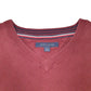 Mens Burgundy Tommy Hilfiger  V Neck Jumper