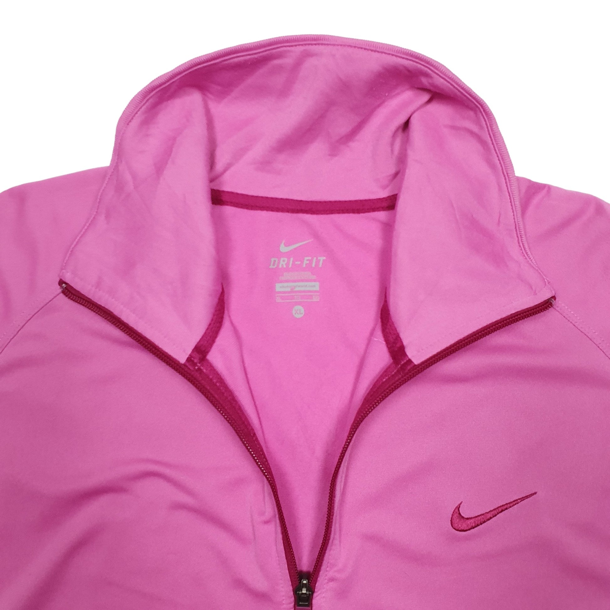 Womens Pink Nike Dri-Fit Full Zip Jumper