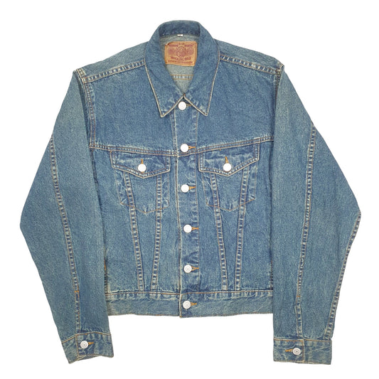 Womens Blue Mocking Bird Trucker Denim Jacket Coat