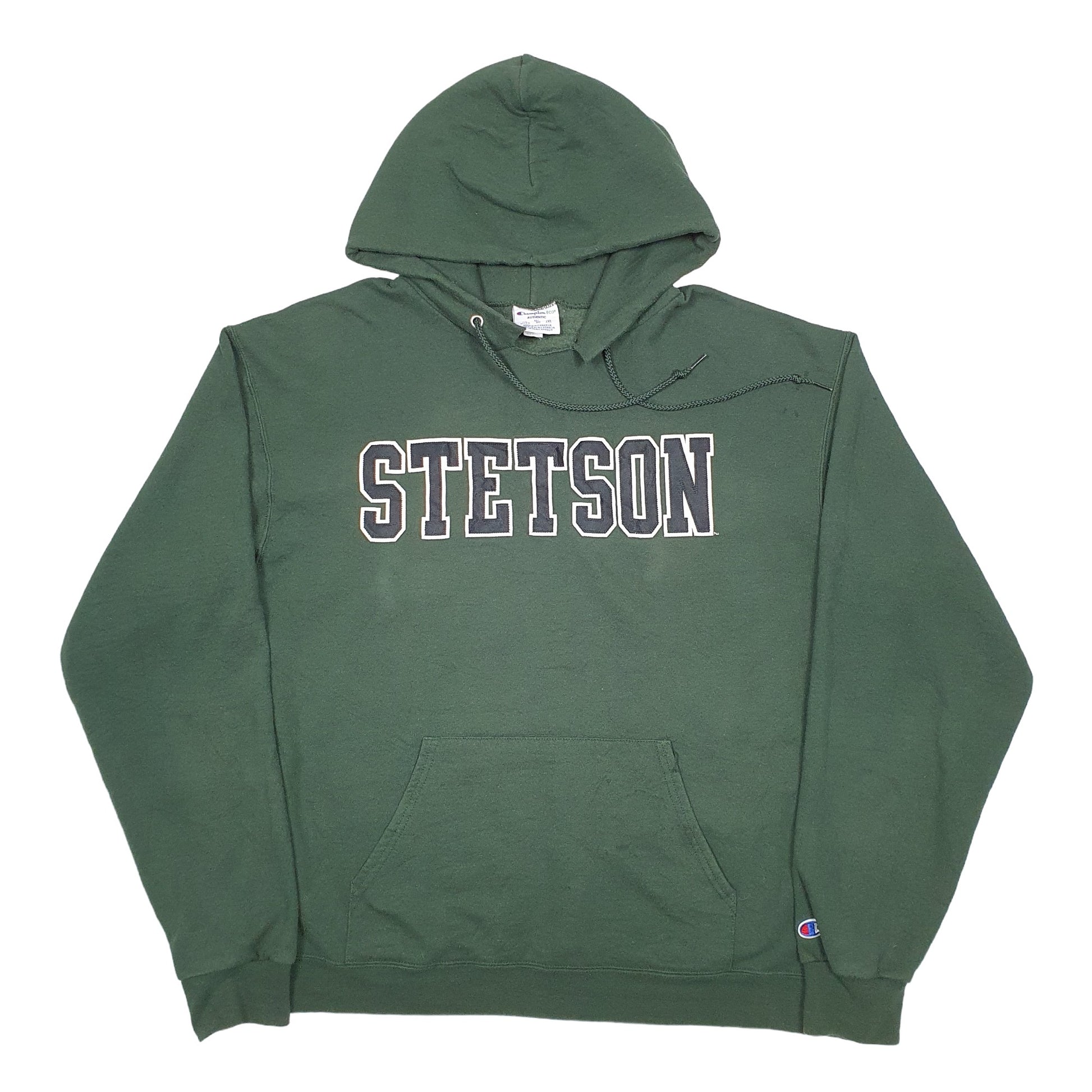 Mens Green Champion Stetson USA College Hoodie Jumper