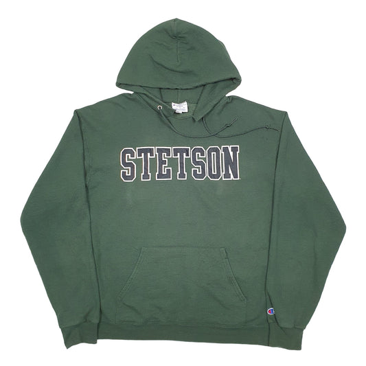 Mens Green Champion Stetson USA College Hoodie Jumper