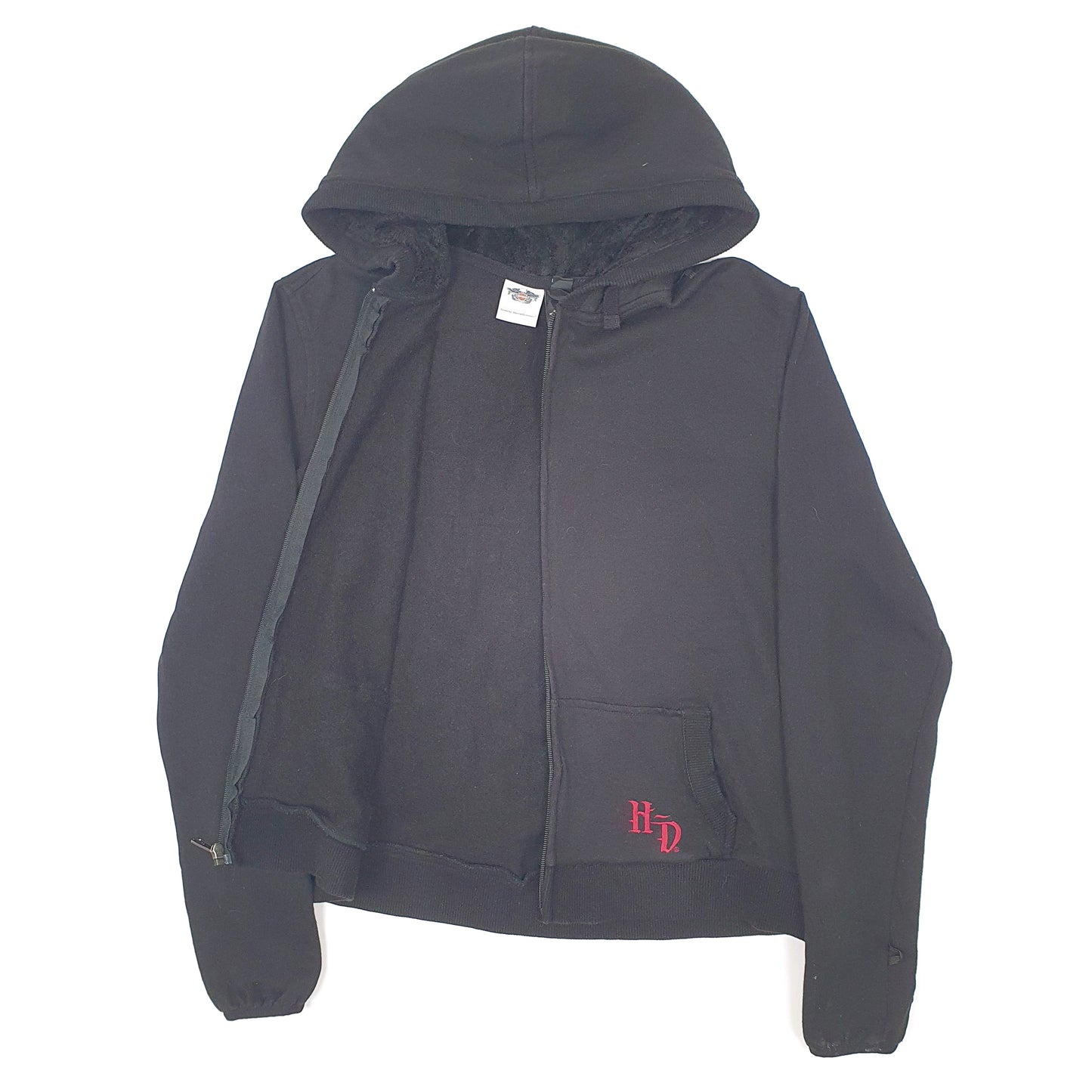 Womens Black Harley Davidson Motorcycles Full Zip Jumper