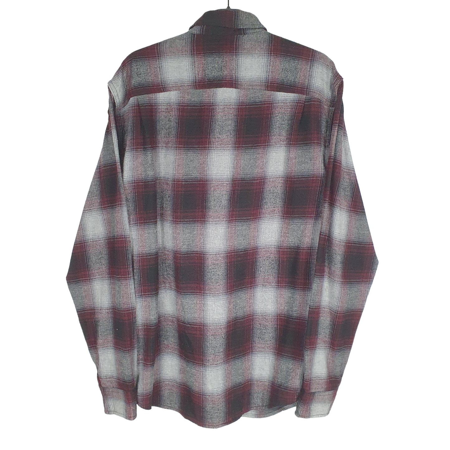 George Shacket Overshirt Flannel Long Sleeve Regular Fit Check Shirt Burgandy