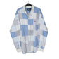 Polo Ralph Lauren Patchwork Long Sleeve Classic Fit Striped Shirt Blue