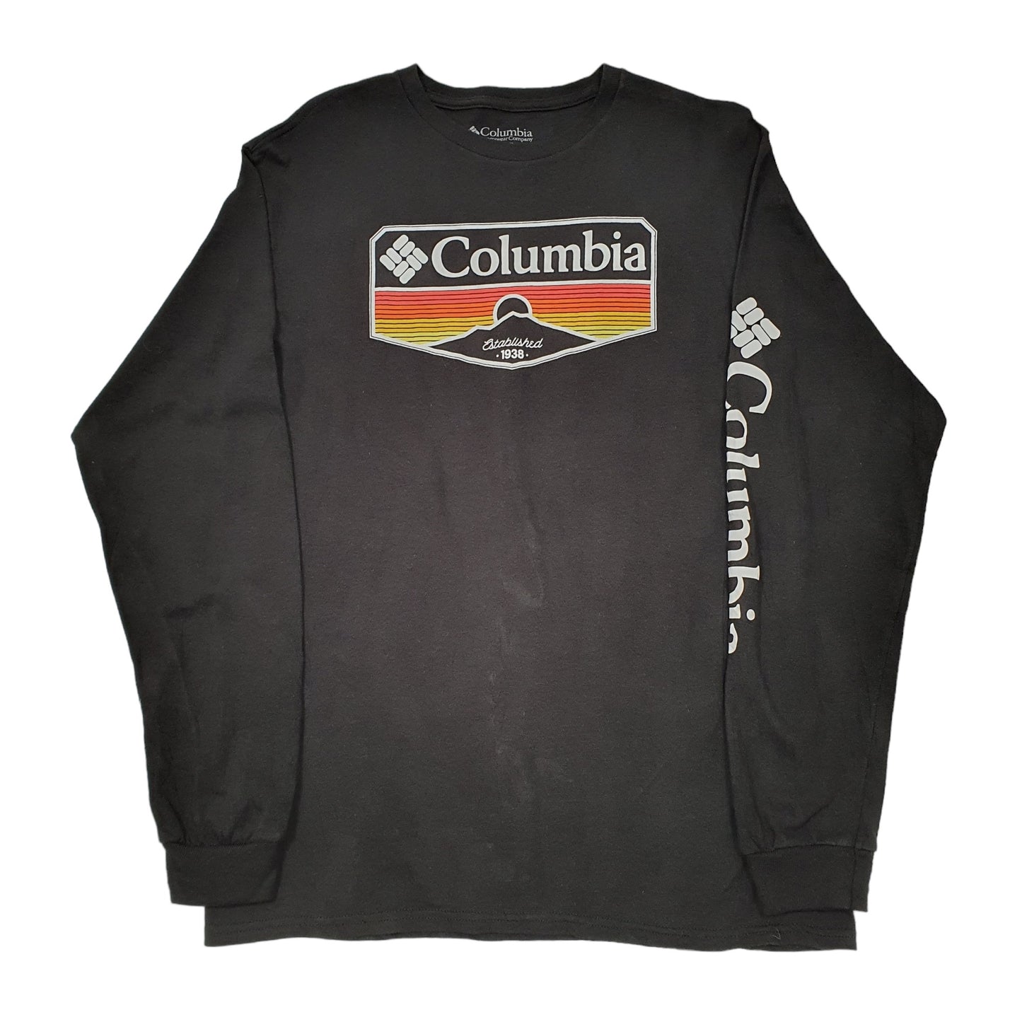 Mens Black Columbia Sportswear  Long Sleeve T Shirt
