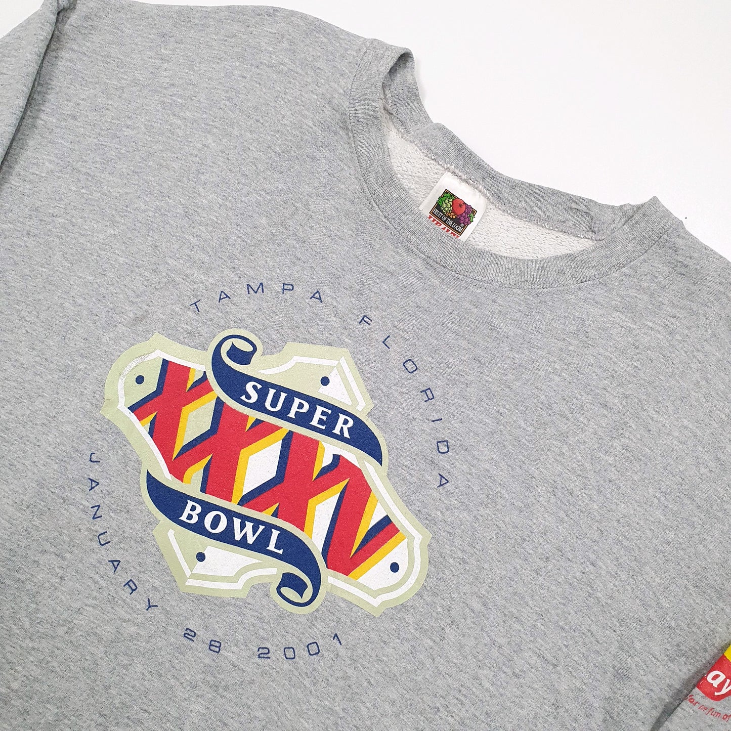 Fruit of the Loom 2001 NFL Superbowl Crewneck XL Grey
