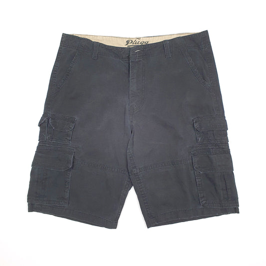 Mens Black Plugg  Cargo Shorts