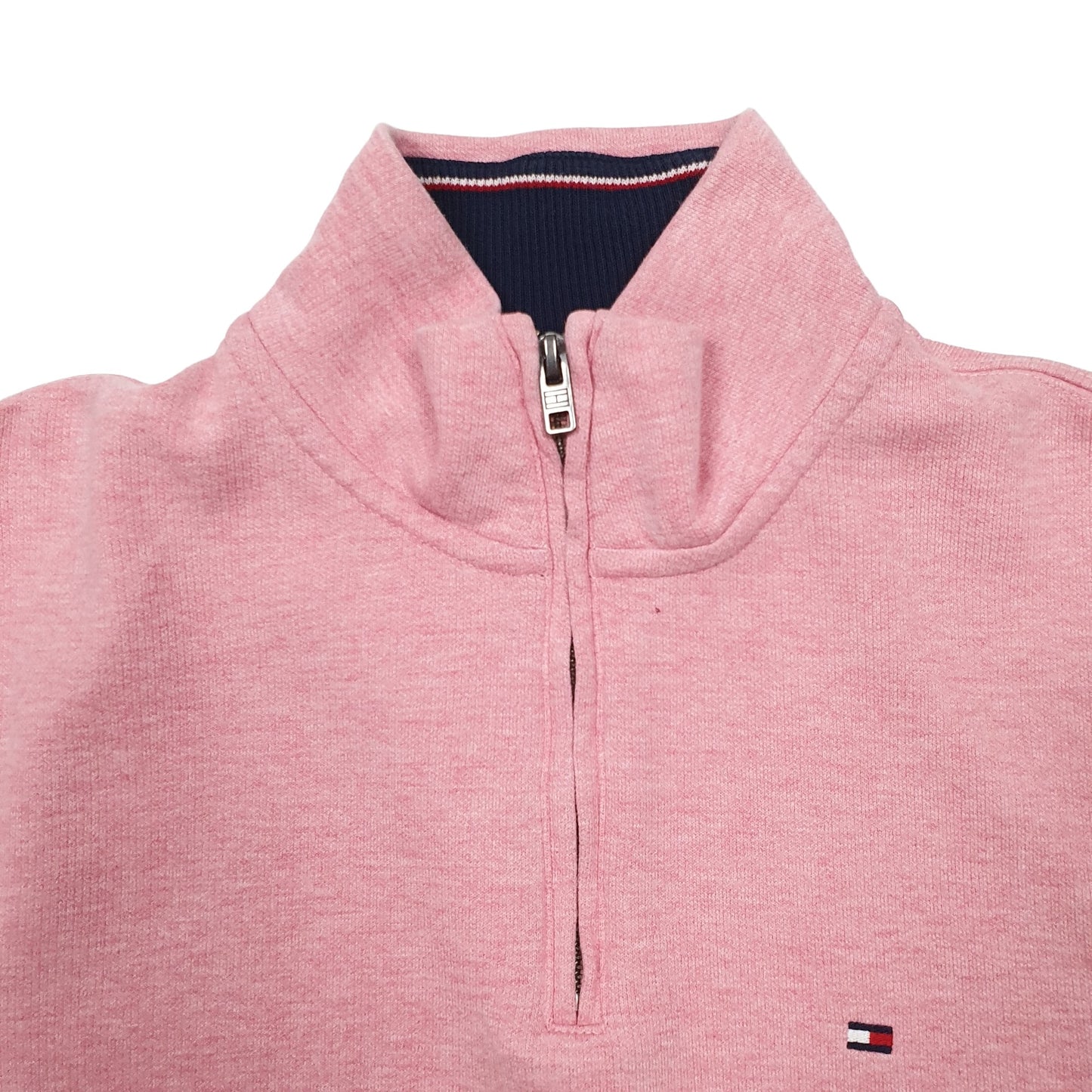 Mens Pink Tommy Hilfiger  Quarter Zip Jumper