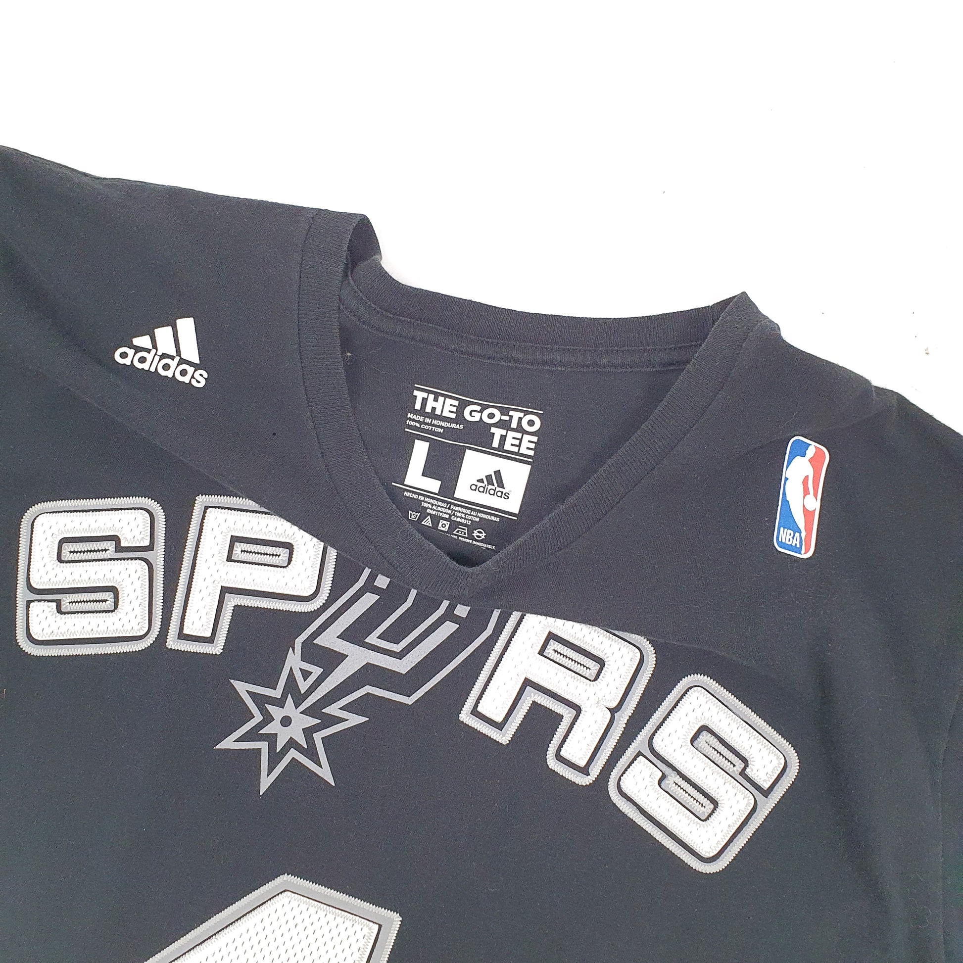 Adidas NBA Spurs Basketball Short Sleeve T Shirt Black