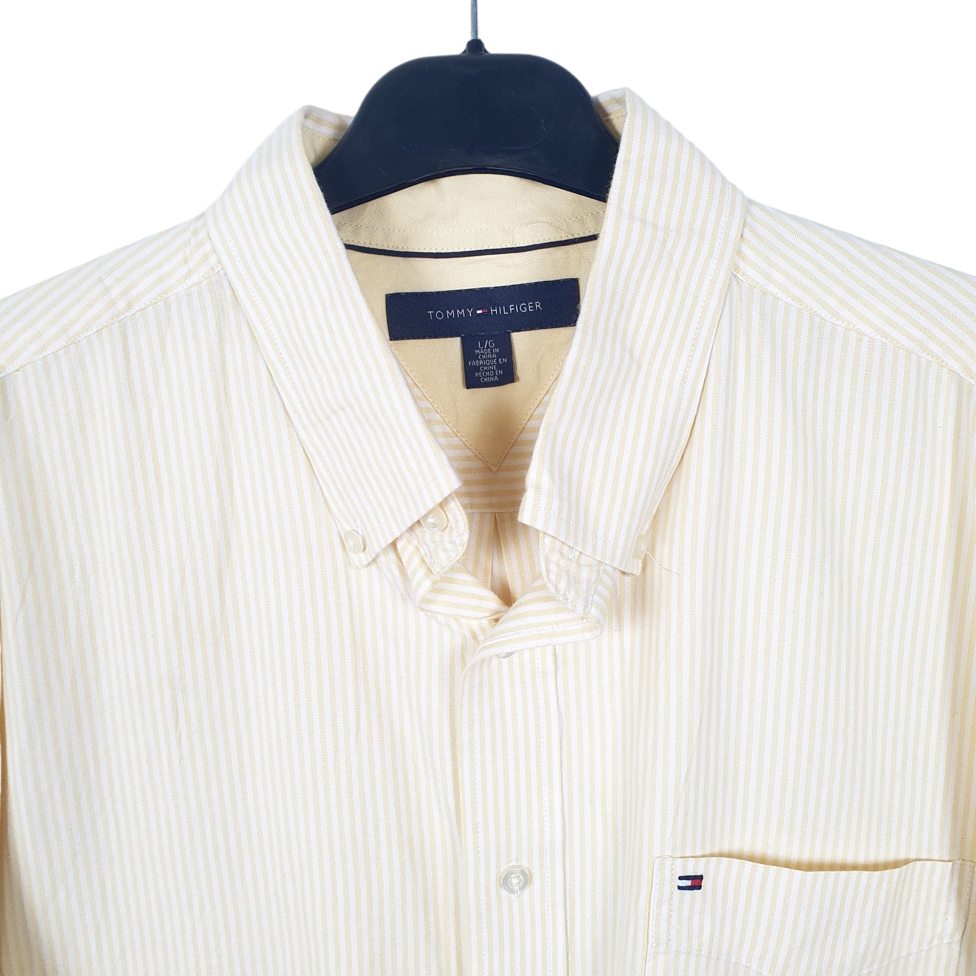 Tommy Hilfiger Short Sleeve Regular Fit Striped Shirt Yellow
