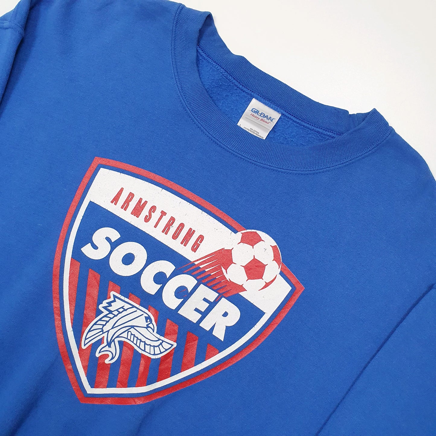 Gildan USA College Soccer Crewneck L Blue