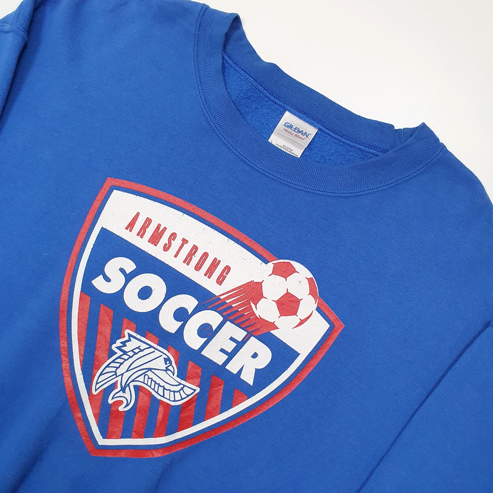 Gildan USA College Soccer Crewneck L Blue