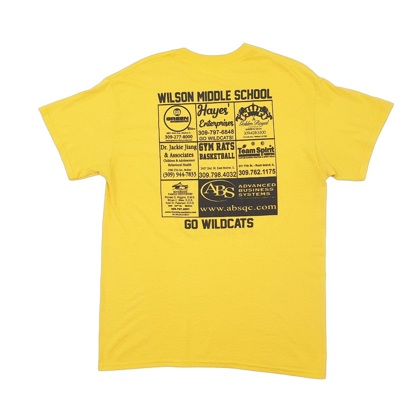 Mens Yellow Unbranded USA College Wildcats Short Sleeve T Shirt