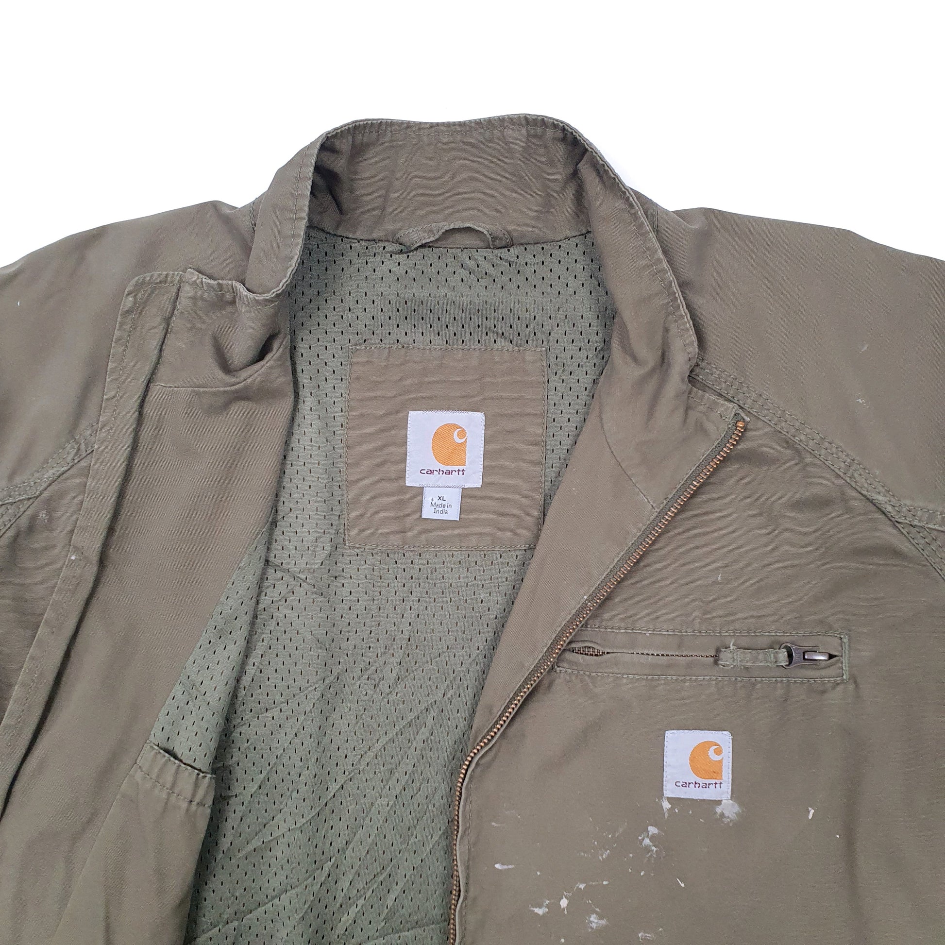 Mens Green Carhartt Edlin Carpenter Coat