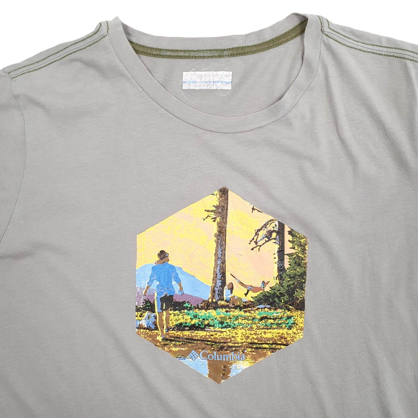 Mens Grey Columbia Sportswear  Short Sleeve T Shirt