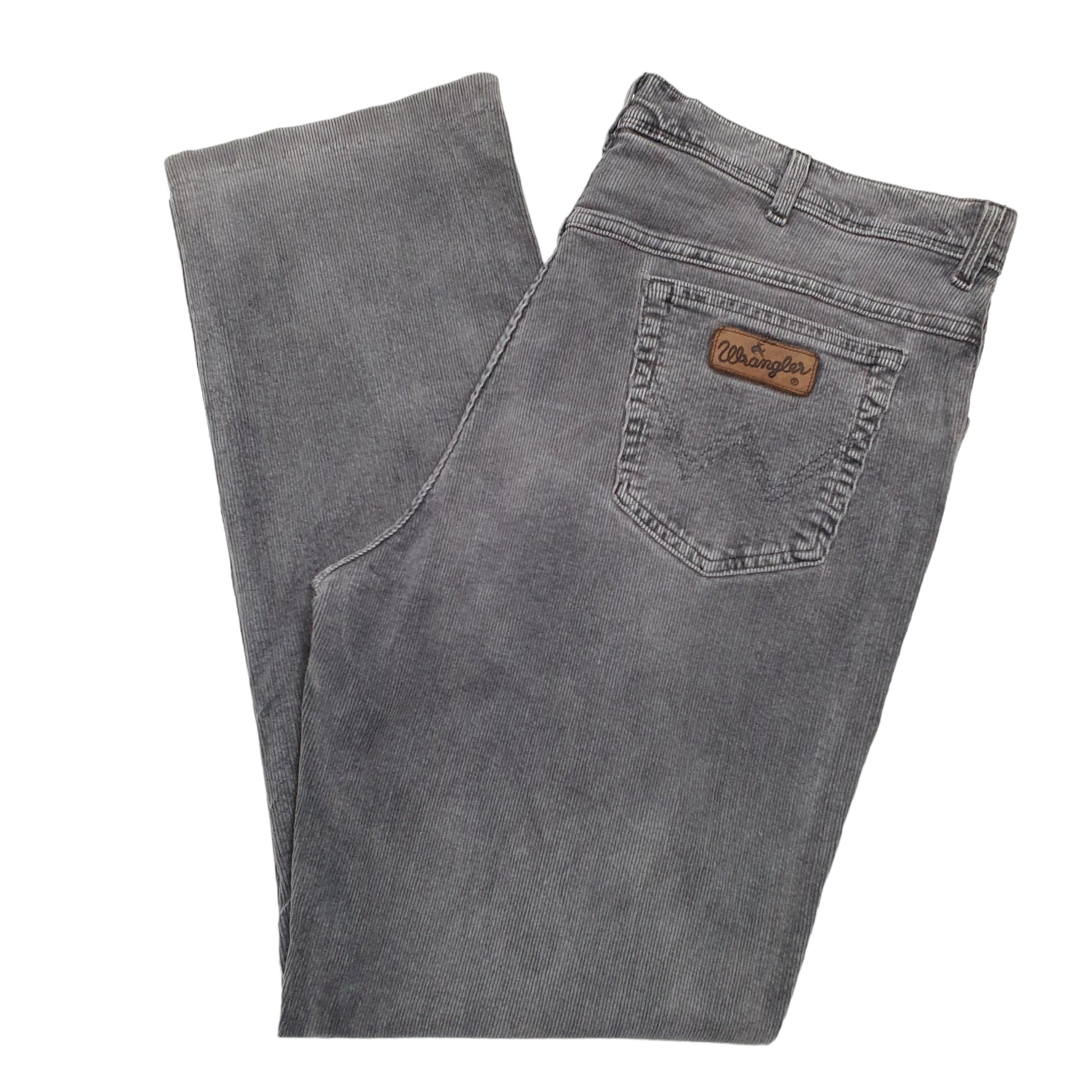 Mens Grey Wrangler Texas Stretch Corduroy Trousers