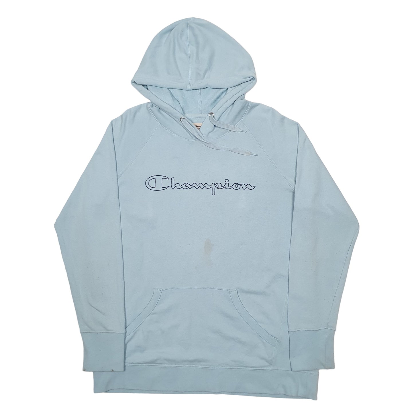 Womens Blue Champion Spellout Hoodie Jumper