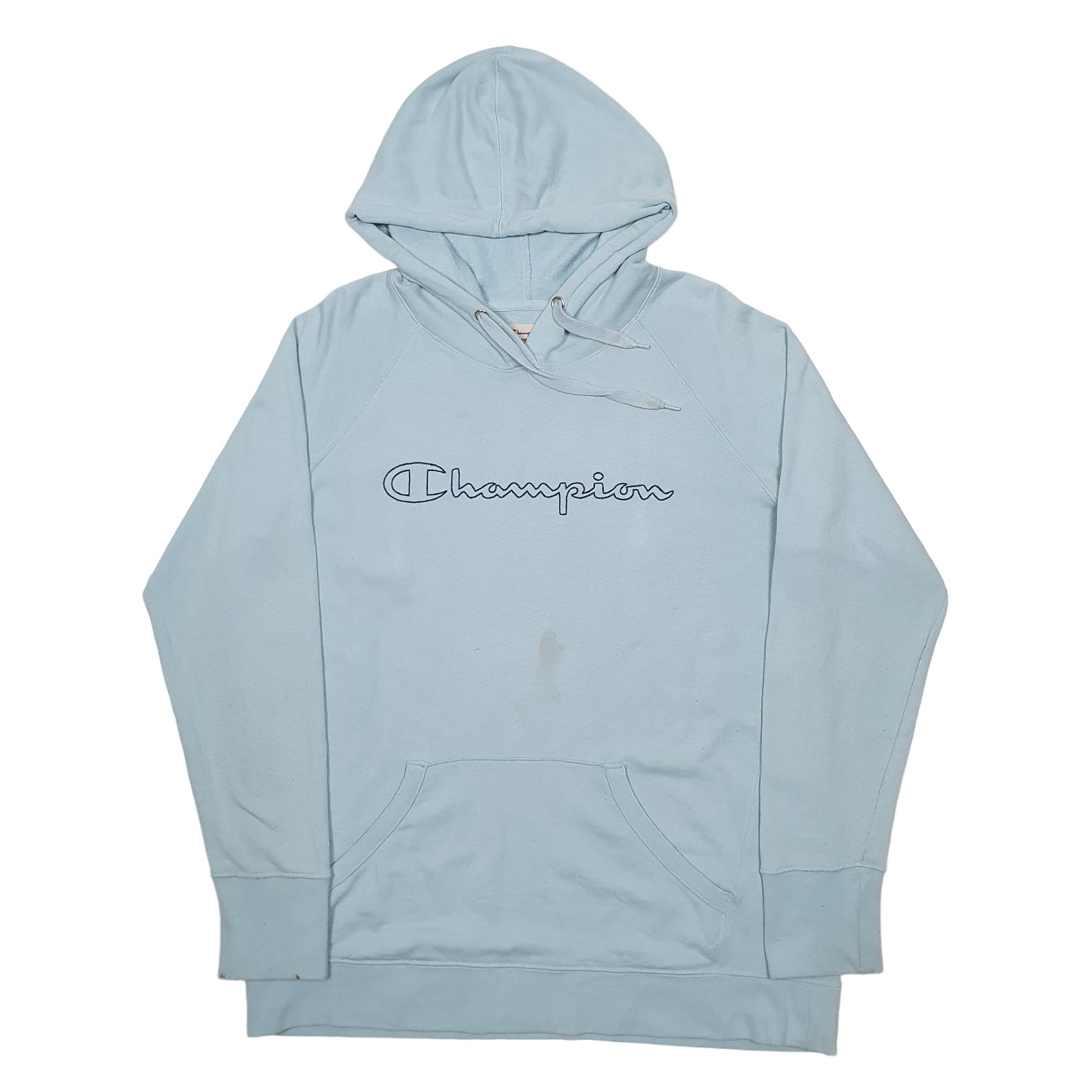 Womens Blue Champion Spellout Hoodie Jumper