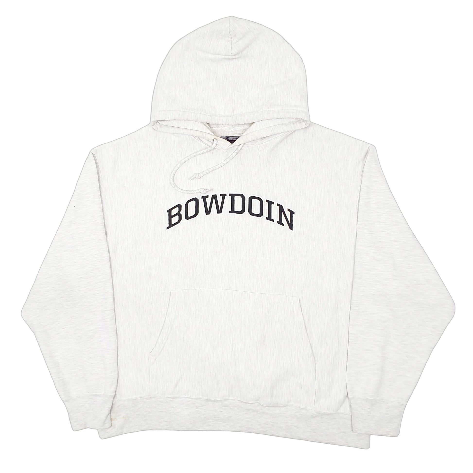 Mens Grey Champion Vintage Reverse Weave 2000s Y2K Hoodie Jumper