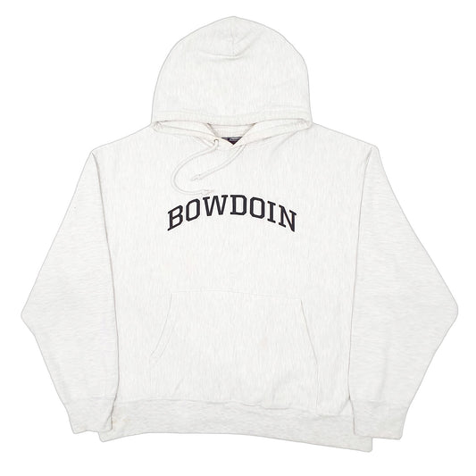 Mens Grey Champion Vintage Reverse Weave 2000s Y2K Hoodie Jumper