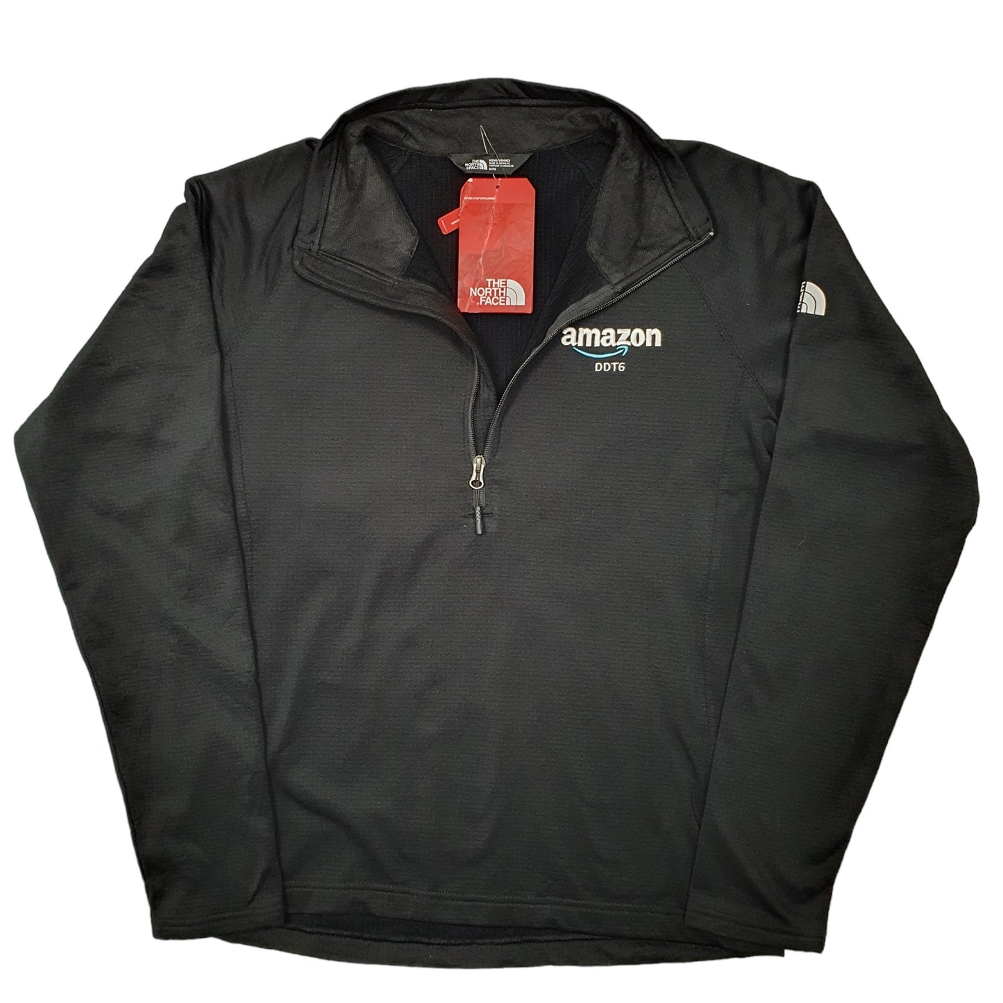 Mens Black The North Face Amazon Slim Fit Mountain Peaks Quarter Zip Jumper