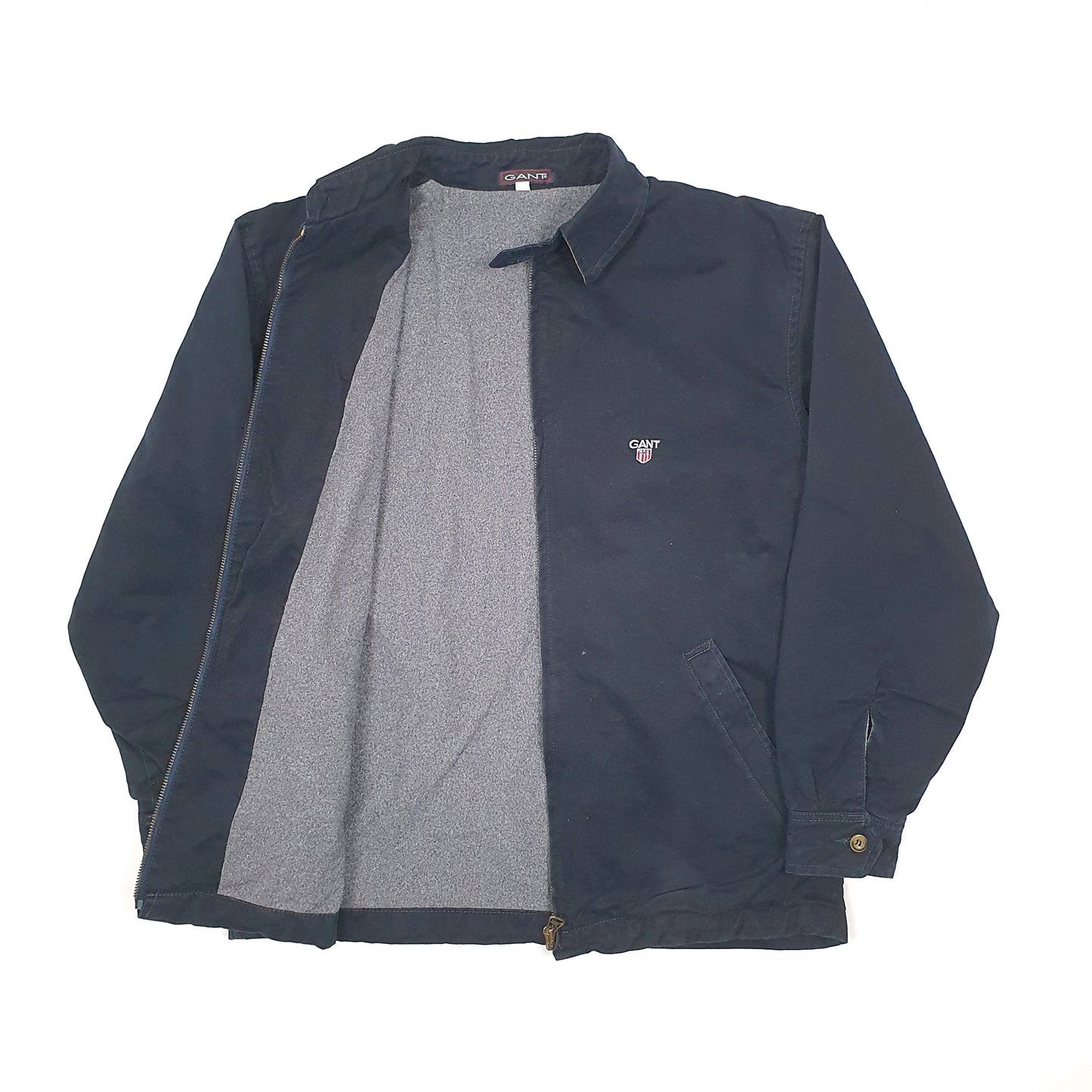 Mens GANT Fleece Lined Harrington Jacket Navy