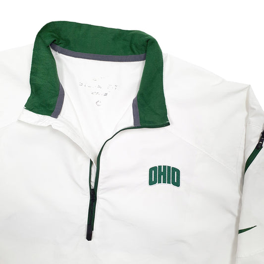 Mens White Nike Storm Fit Quarter Zip Ohio Windbreaker Coat