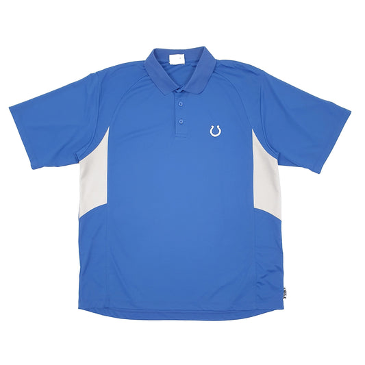 NFL Indianapolis Colts Football Short Sleeve Polyester Polo Shirt Blue