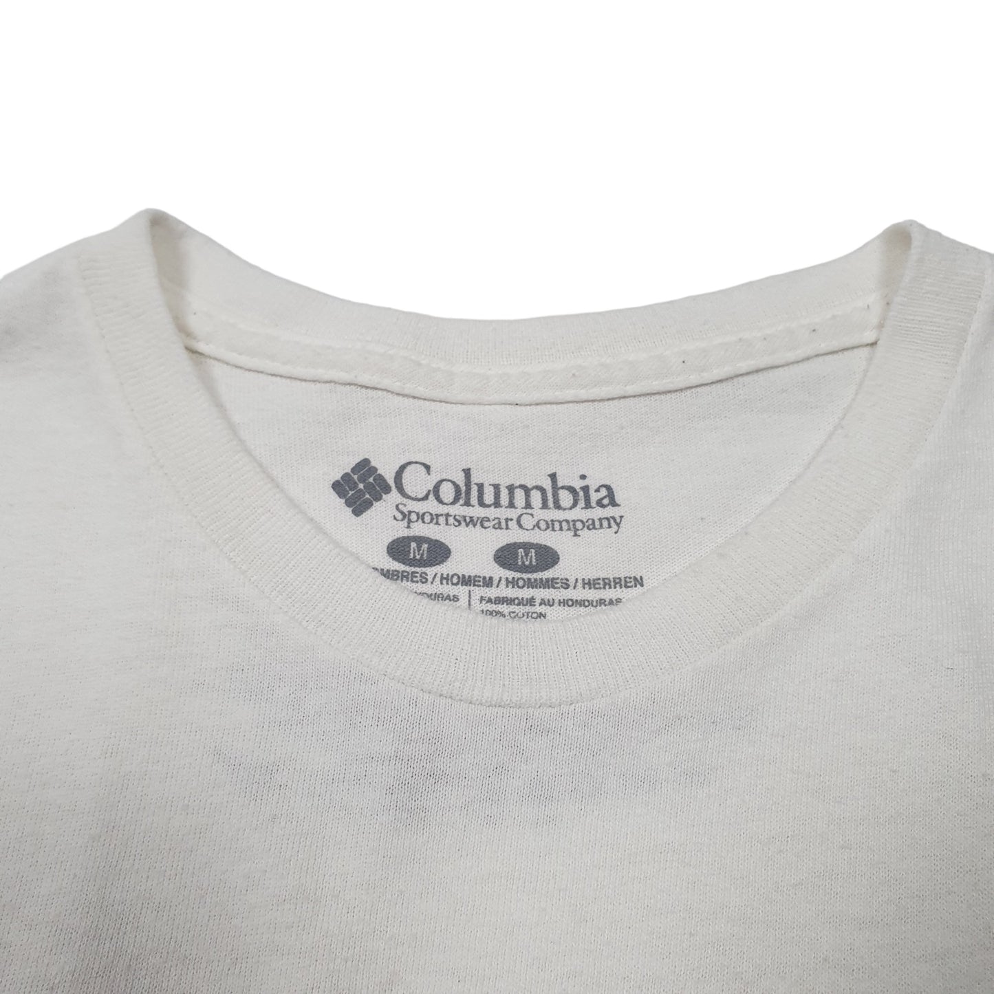 Mens White Columbia Sportswear  Short Sleeve T Shirt
