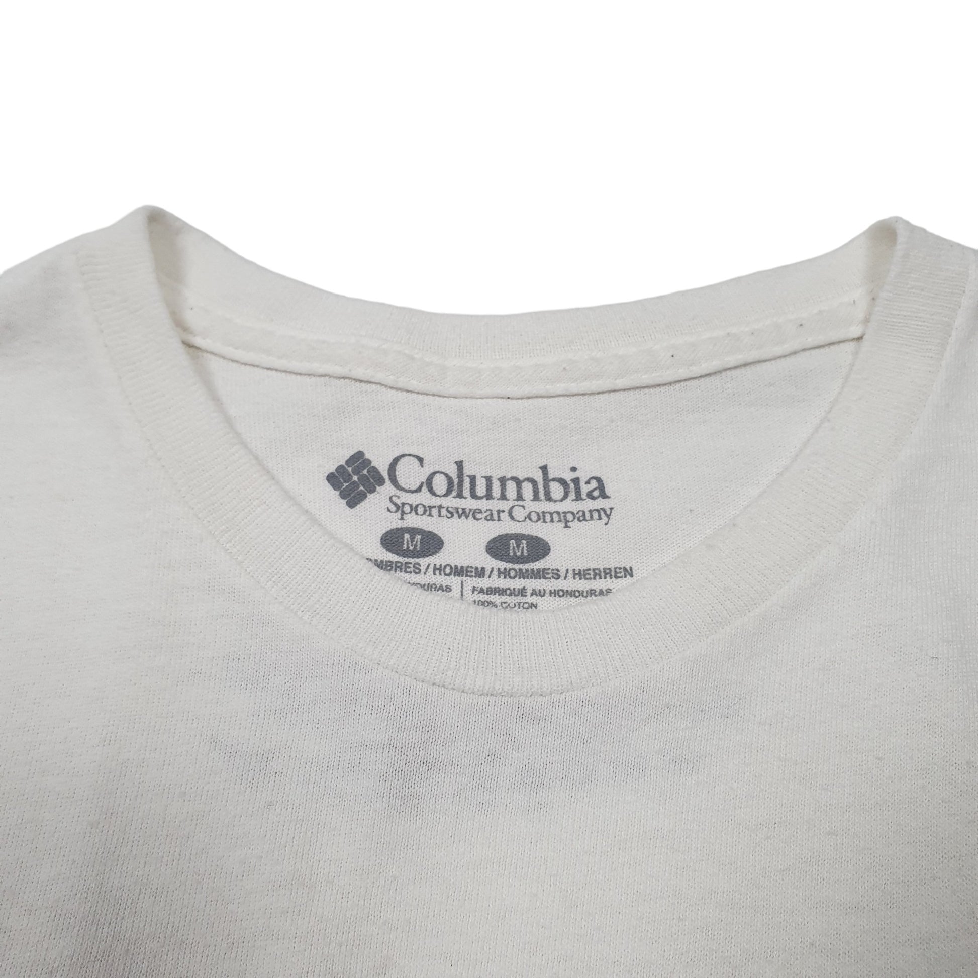 Mens White Columbia Sportswear  Short Sleeve T Shirt