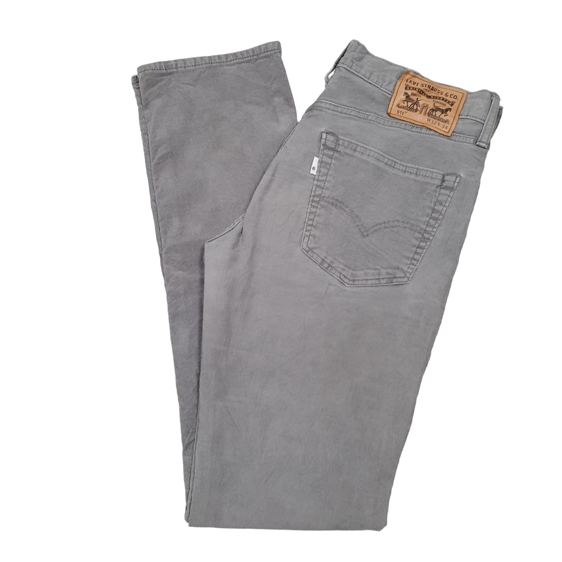 Mens Grey Levis 511 Corduroy Trousers