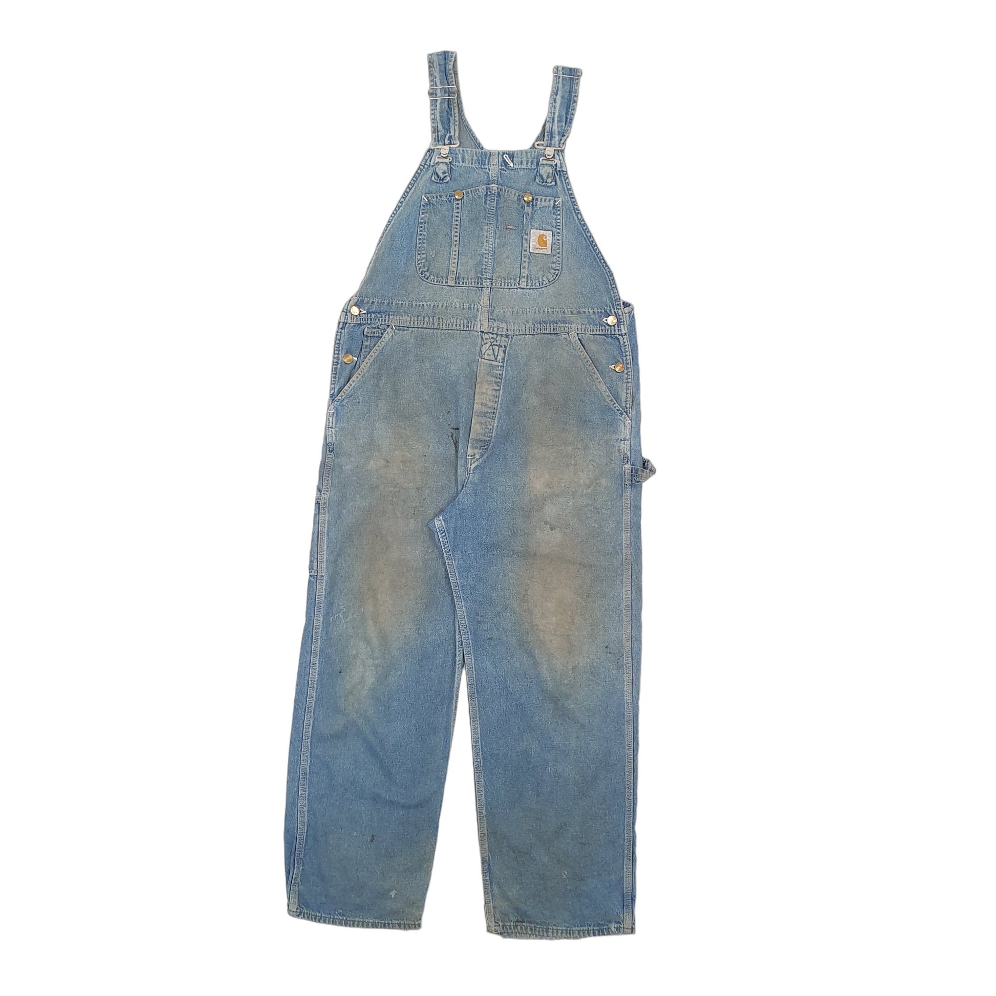 Mens Blue Carhartt Vintage 1990s Made In USA Union Made Dungaree Trousers