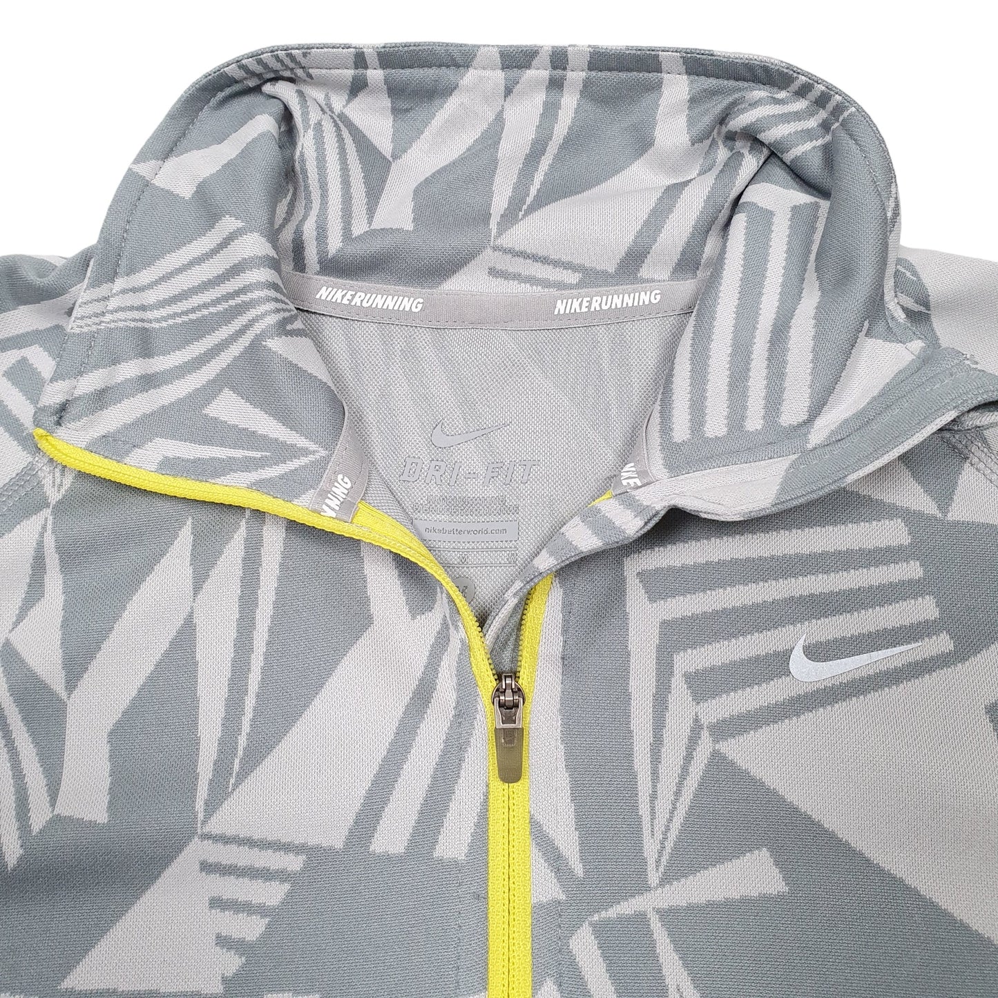 Womens Grey Nike Running Active Gym Workout Dri Fit Quarter Zip Jumper