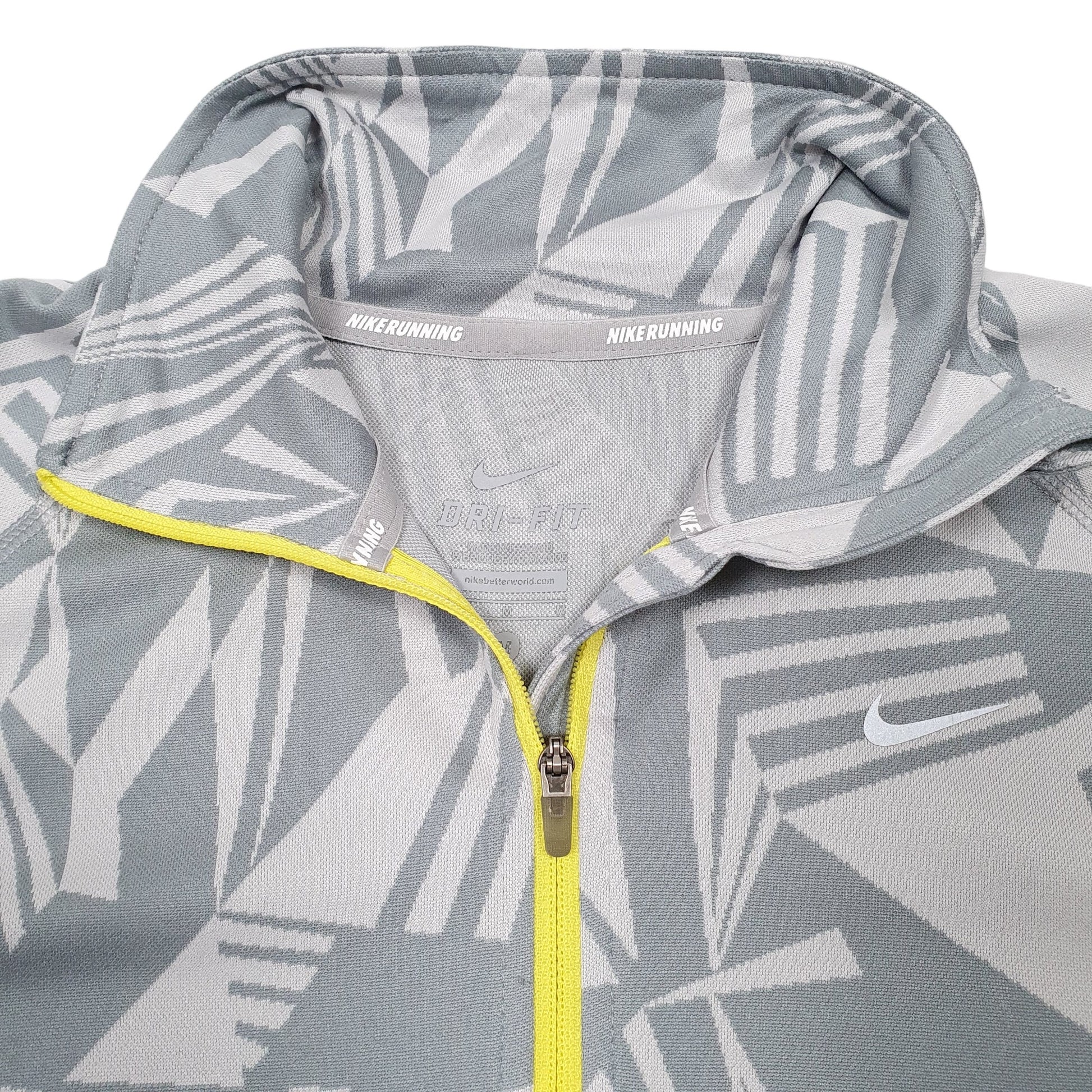 Womens Grey Nike Running Active Gym Workout Dri Fit Quarter Zip Jumper