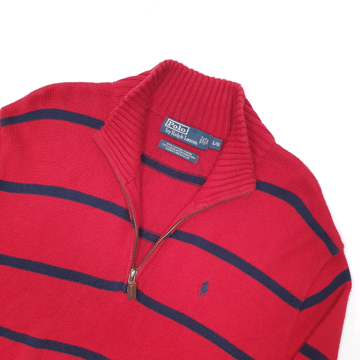 Polo Ralph Lauren Knit Quarter Zip L Red