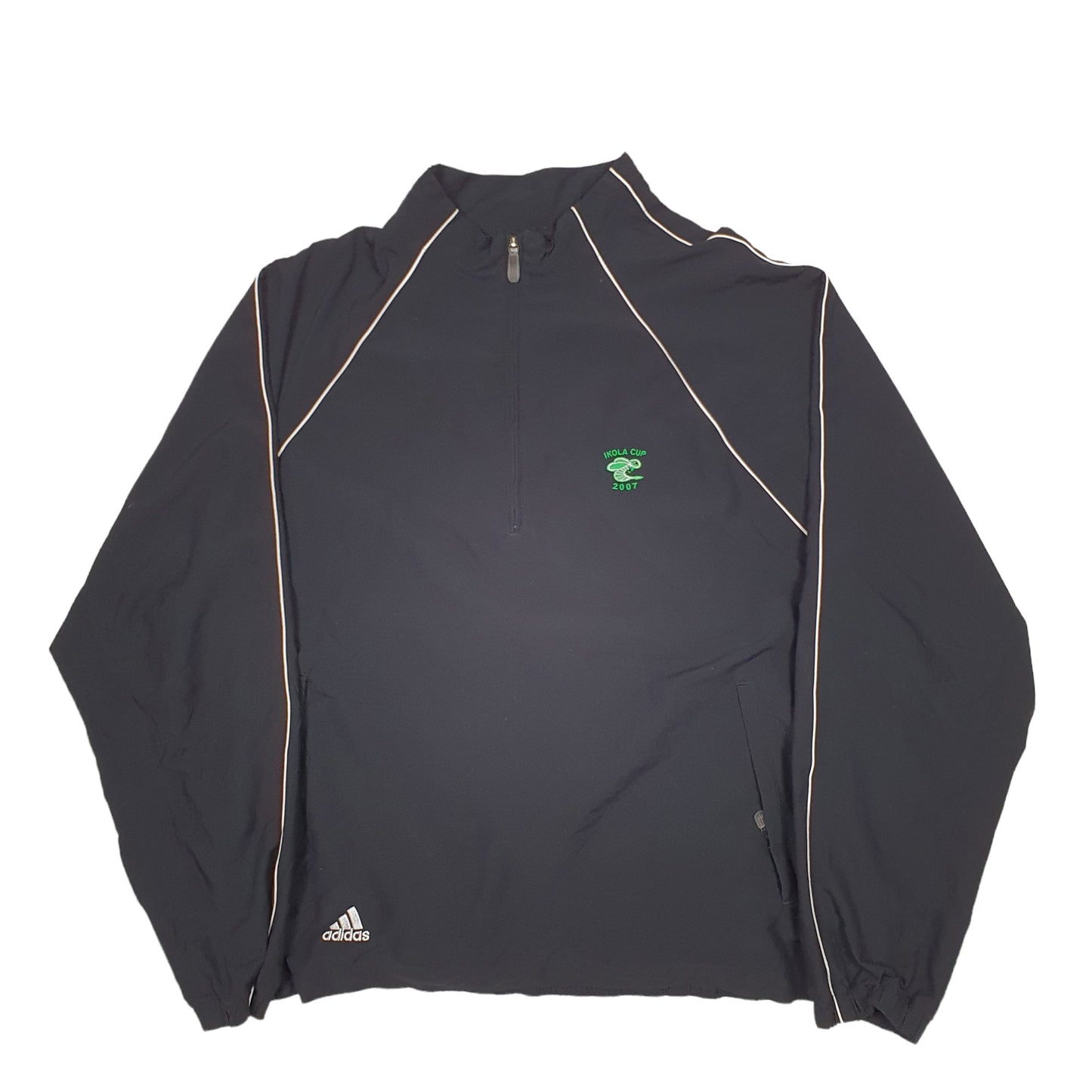 Mens Black Adidas Ikola Cup Quarter Zip Jumper