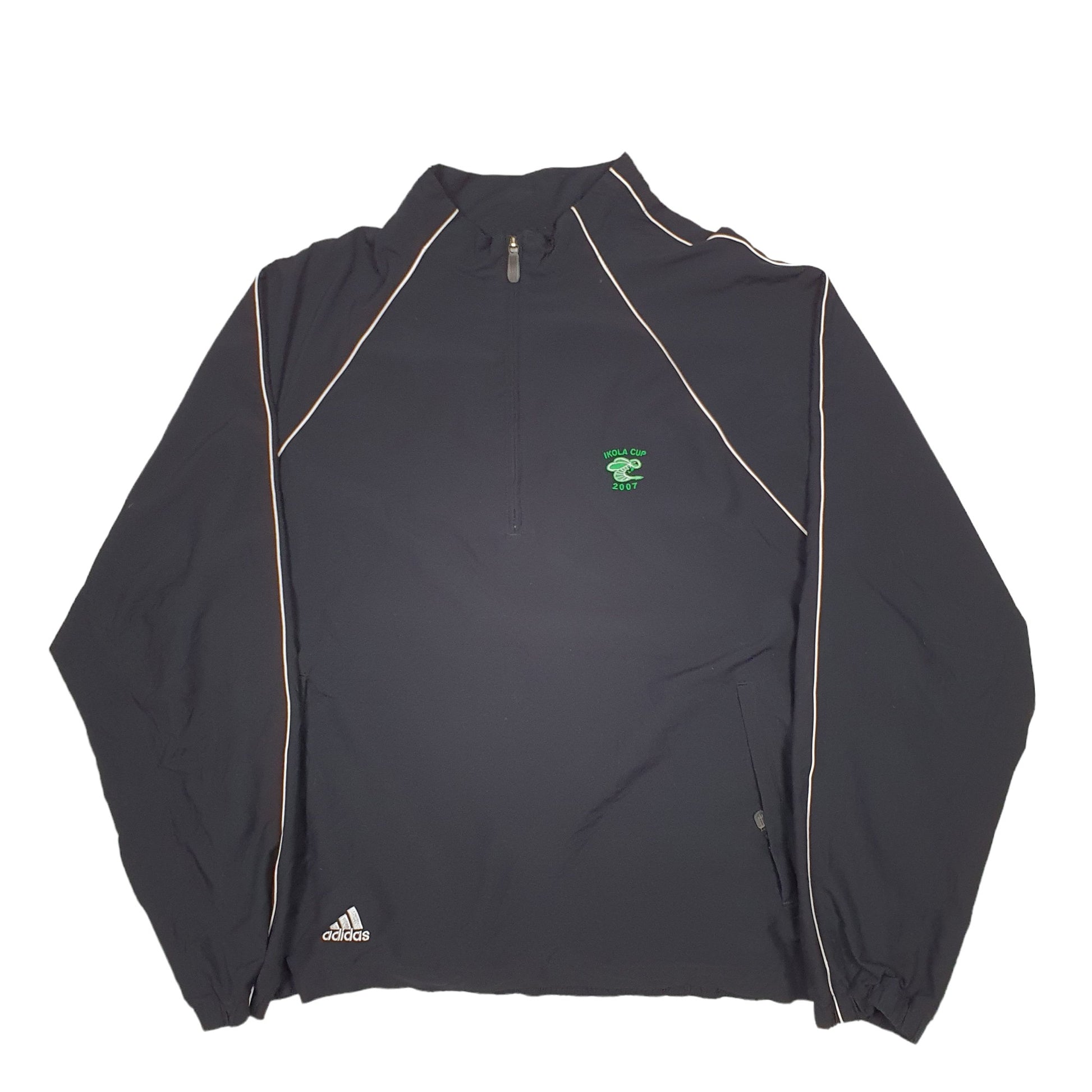 Mens Black Adidas Ikola Cup Quarter Zip Jumper