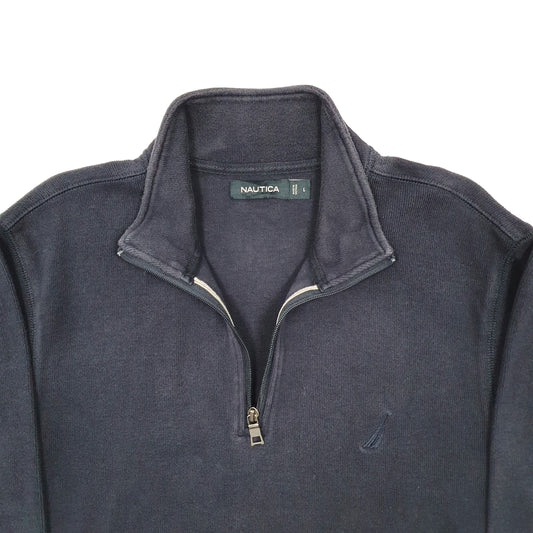 Mens Navy Nautica  Quarter Zip Jumper