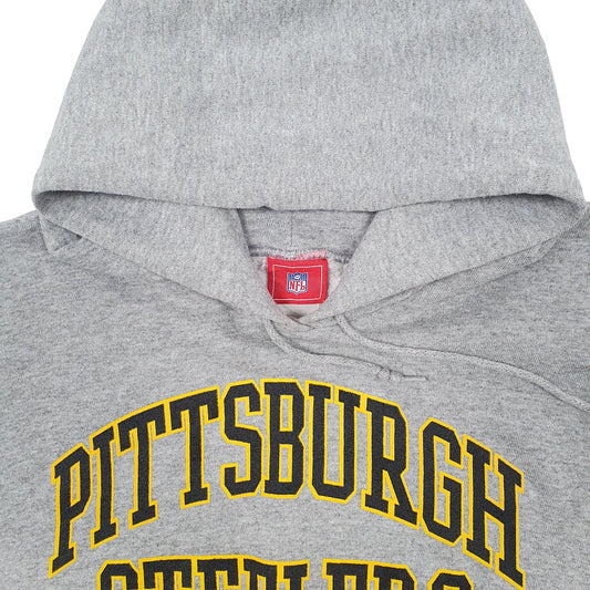 Mens Grey NFL Pittsburgh Steelers Football USA Hoodie Jumper