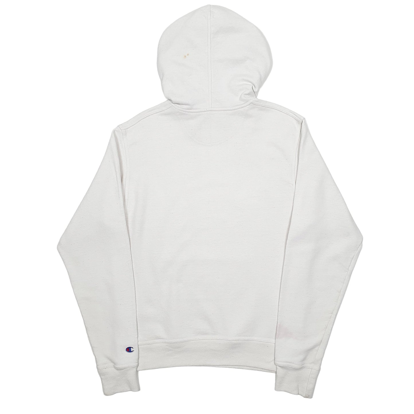 Mens White Champion Spellout Hoodie Jumper